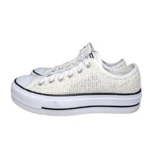 Converse Chuck Taylor All Stars platform lo top white speckled size 7